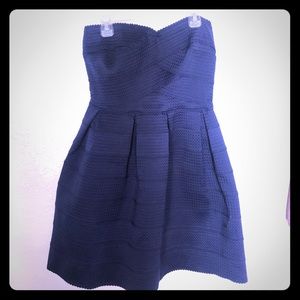 Blue strapless dress
